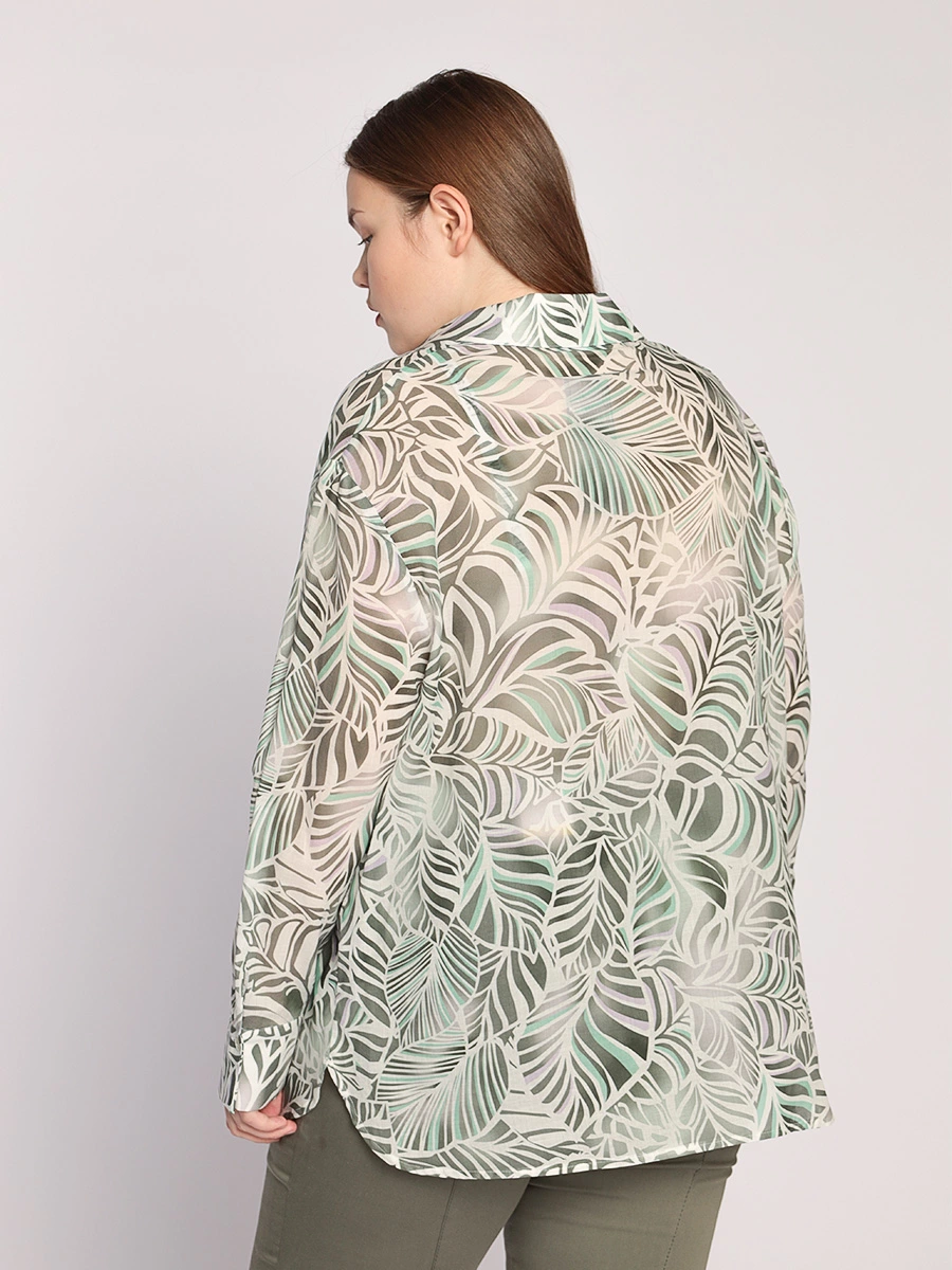 Блуза хлопковая прямого кроя с принтом